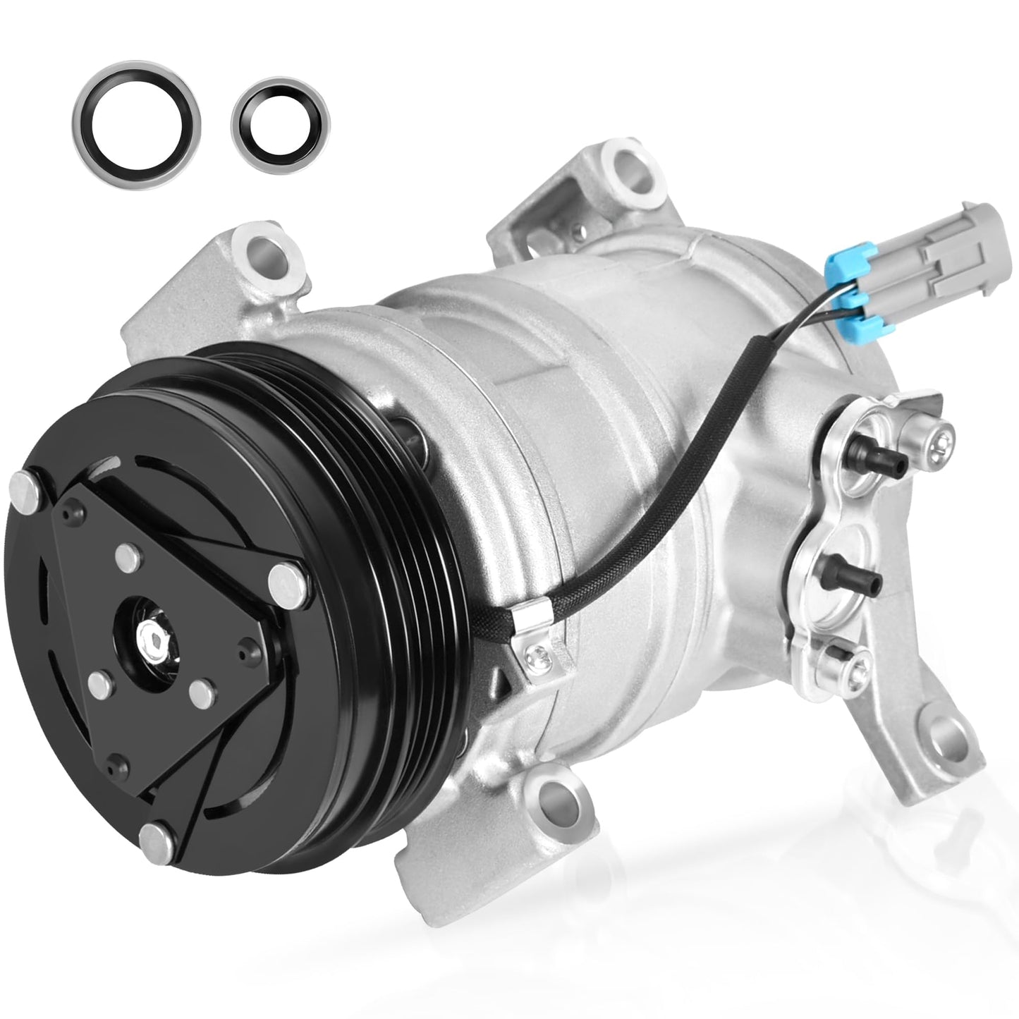 HYR New AC Compressor with Clutch Compatible with 2000-2013 Chevrolet, GMC Models - Silverado, Sierra, Tahoe, Yukon, Suburban, Express, Escalade, Savana, Avalanche, & More, 2 Mounting Holes CO 29002C