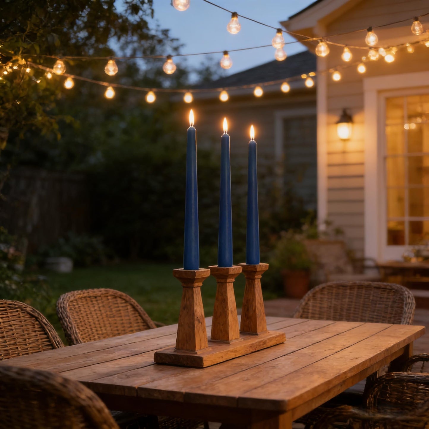 Navy Blue Taper Candles for Home Decoration, 20 Pack 10 Inch Unscented Dripless Candlesticks for Dinner Party
