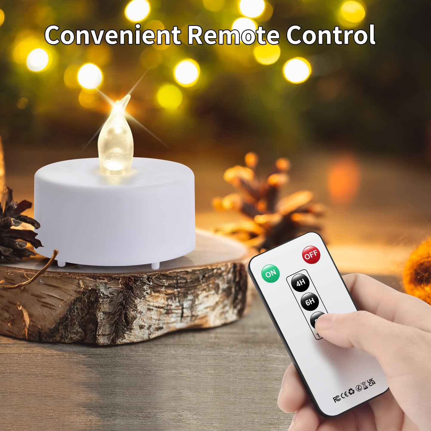 24Pack LED Tea Light Remote Control Battery Operated Flameless Candles Realistic and Bright Flickering Long Lasting 400 Hours Electric Candles for Christmas Home Party Wedding Decor (Warmyellow)