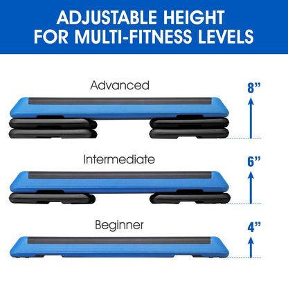 Yes4All 2-in-1 Adjustable Aerobic Step Platform Fitness Exercise Stepper with Rocker Balance Board Legs for Home Workout, Step Exercise & Balance Training