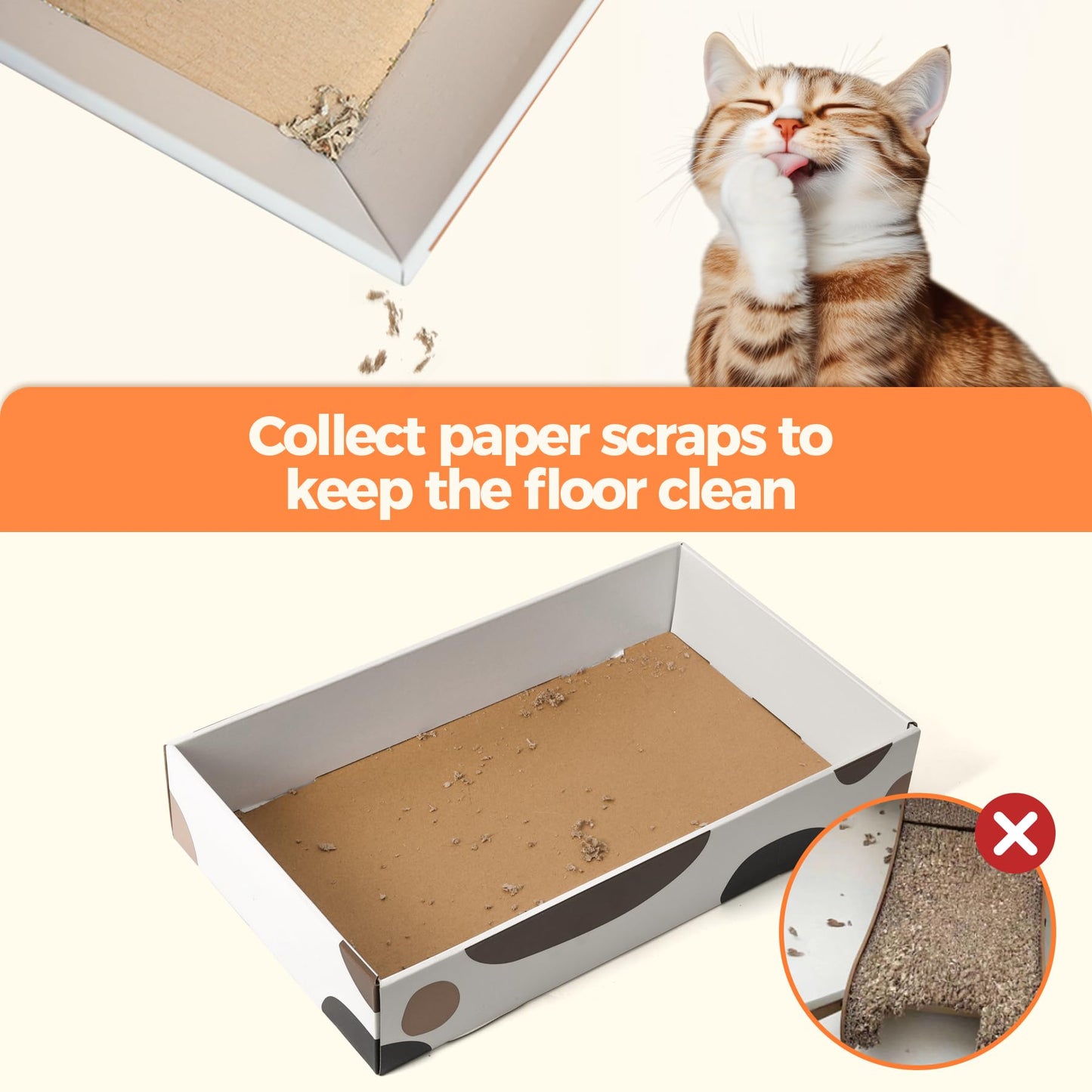 ComSaf Cat Scratcher L Shape, 25" Cat Scratching Post for Indoor Cats Adults with Cat Scratch Box and Cat Sratching Board, Vertical Wall Cat Scratch Pad Bed