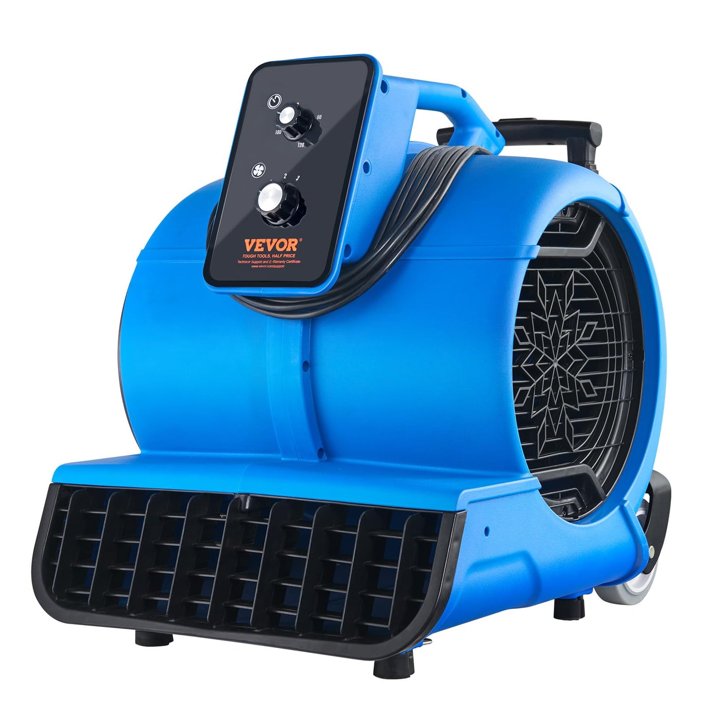 VEVOR Air Mover, 1 HP 4000 CFM Carpet Dryer for Cooling and Ventilating, Portable Floor Blower Fan with 3 Blowing Angles and Time Function, for Janitorial, Home, Commercial Use