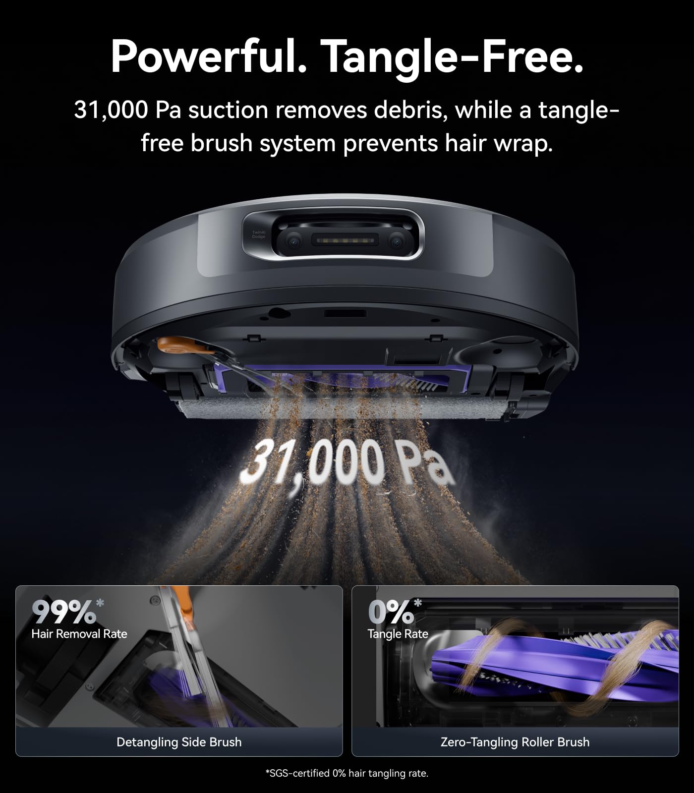 NARWAL Flow 2 Robot Vacuum and Mop Combo, 31,000Pa Suction, FlowWash Self-Cleaning Mop, AI Object Recognition, Self-Emptying & Refilling, 212℉ Hot Water Mop Washing & Drying, Tangle-Free Design