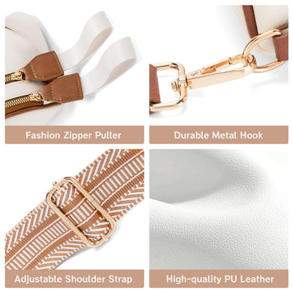 oscaurt Leather Crossbody Bag Bum Bag for Women Large Sling Bag Cross Body Purse Shoulder Handbag Fanny Pack