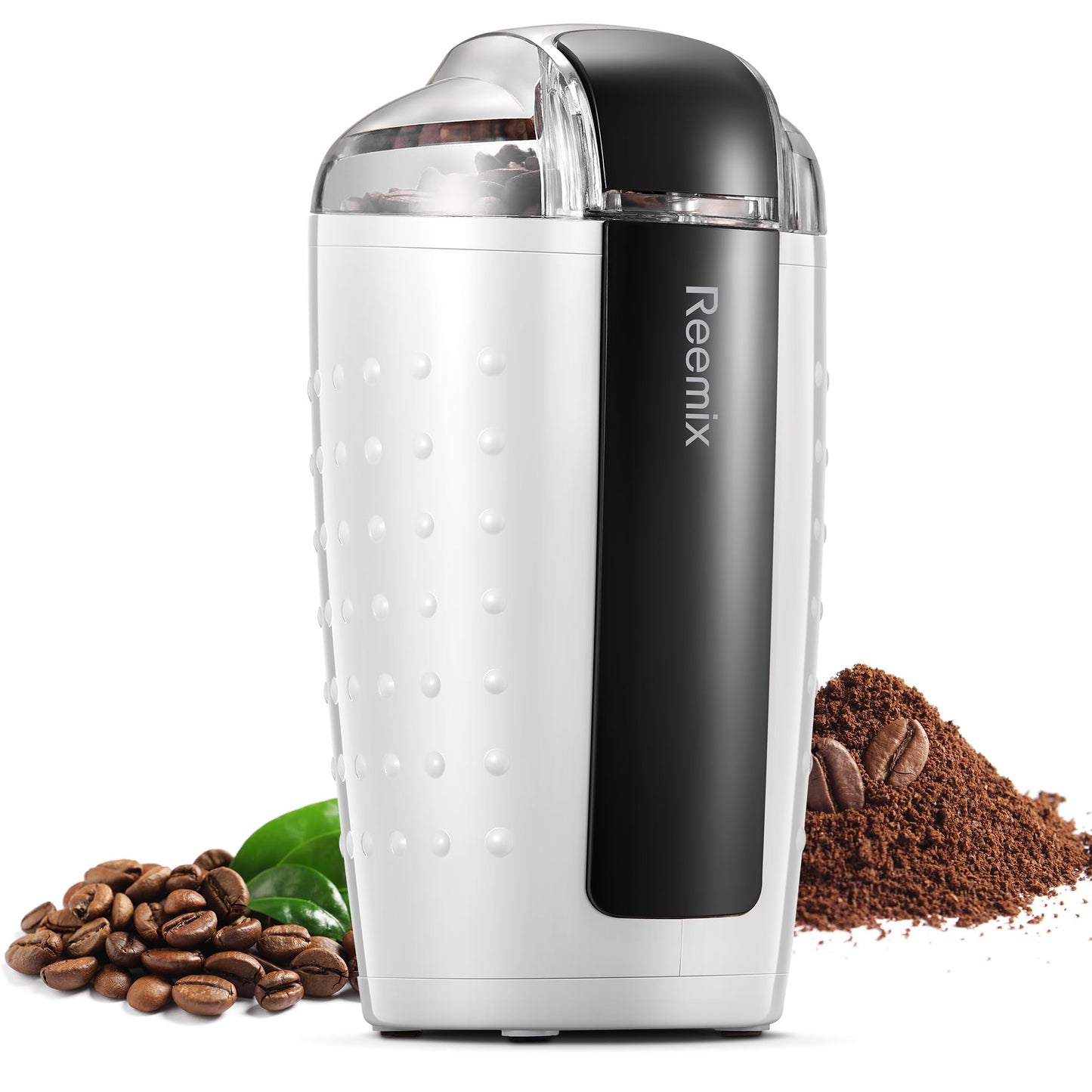 Coffee Grinder, Electric Coffee Grinder with 3.5Oz Large capacity, One-Touch Coffee and Spice Grinder with Stainless Blade, Cleaner Brush And Spoon for Home Use (Black)