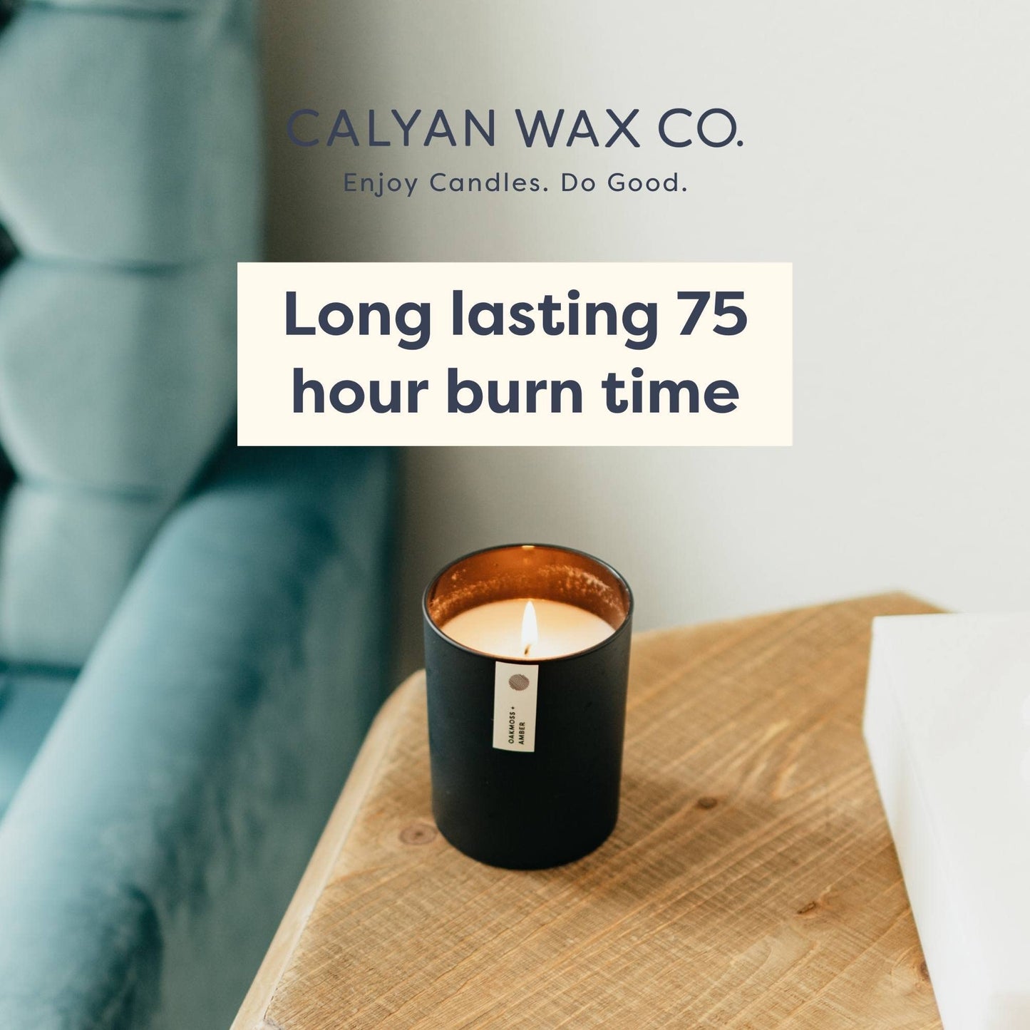 Calyan Wax Co. Cedar & Tobacco Scented Candle - 75 Hour Burn - Luxury Clean Soy Wax Candles - Long Lasting Black Tumbler Jar Candle for Home - 10.2oz