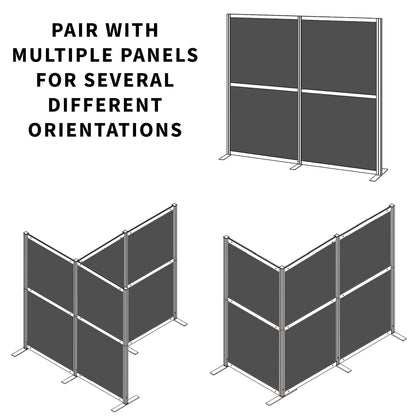 VIVO Modular Wall System, 2 PET Panels, Modern Professional Office Cubicle Dividers, Freestanding Privacy-Screen, 66 inches High, Dark Gray, PP-MWS63D