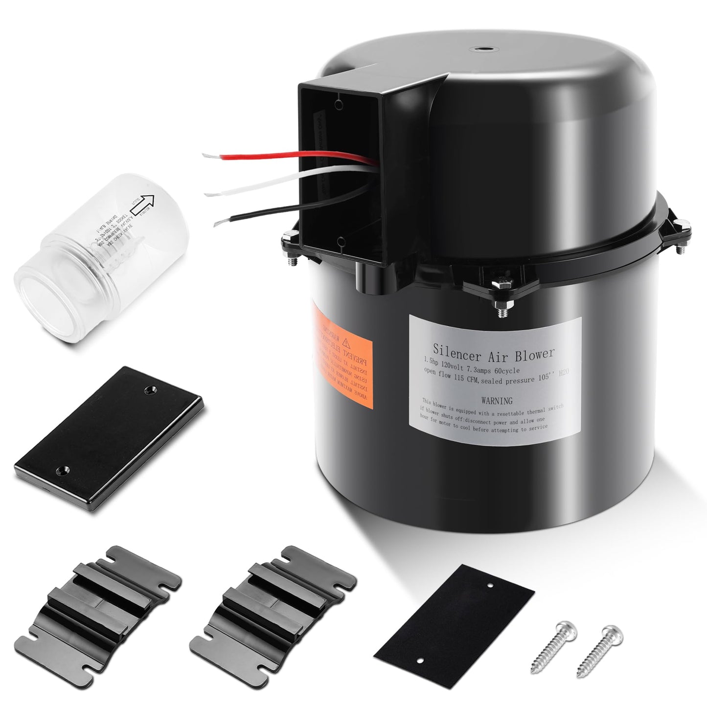 A-Outsanding 6315141 Silencer Spa Blower 1.5HP Blower Fit Pool and Spas 1.5HP 120V 7.3A; for use with 2 inch Plumbing.