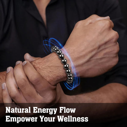 PEALICIOUS Hematite Bracelet for Men, 10MM Magnetic Bracelet with Natural Hematite Beads as Mens Anniversary Jewelry Gifts, Black Magnet Jewelry with Energy Stone for Balance Power Inspirational Gift