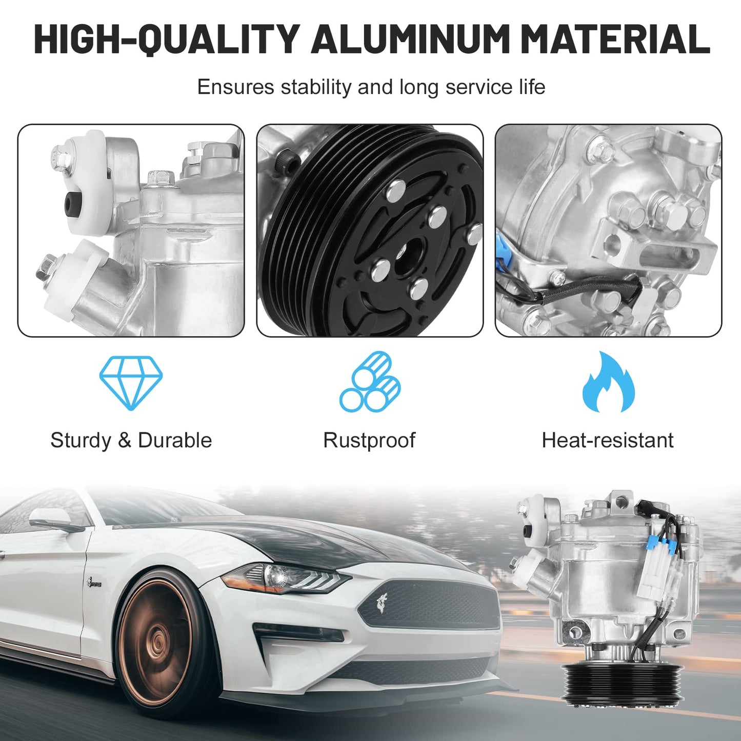 New AC Air Condition Compressor w/Clutch for 2013-2018 Chevrolet Sonic L4 1.8L 1.8 (NOT for 1.4L Engine; for manual temp control only), 29167C, 42699130