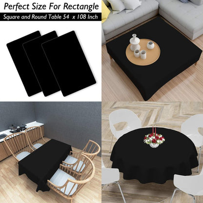 Childom 3 Pack Black and White Checkered Tablecloths 54"x108" Christmas Tablecloths for Rectangle,Disposable Plastic Table Cover for Weddings,Home,Birthday,Picnic,Buffet,Pizza Party,Racing Car Decors