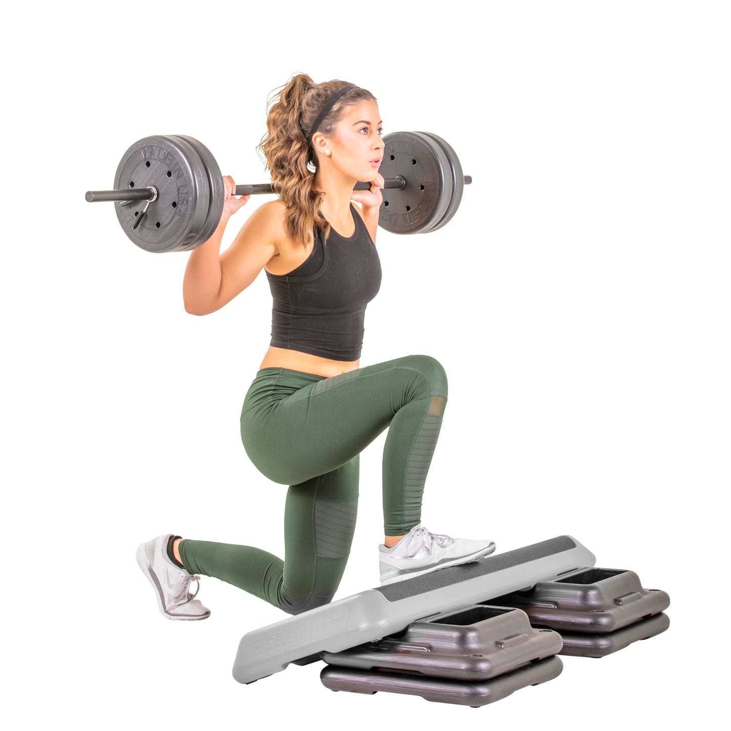 The Step Freestyle Grey Aerobic Platform, Health Club Size Steppers for Exercise