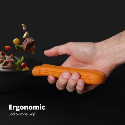 Greater Goods Silicone Handle Cover Designed for Greater Goods Cast Iron Skillet and Griddle, Pumpkin Orange