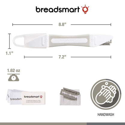 Breadsmart Bread Lame - Bread Scoring Tool - Set of 10 Stainless Steel Blades - Bakers Dough Scorer - Best Sourdough Bread Baking Supplies