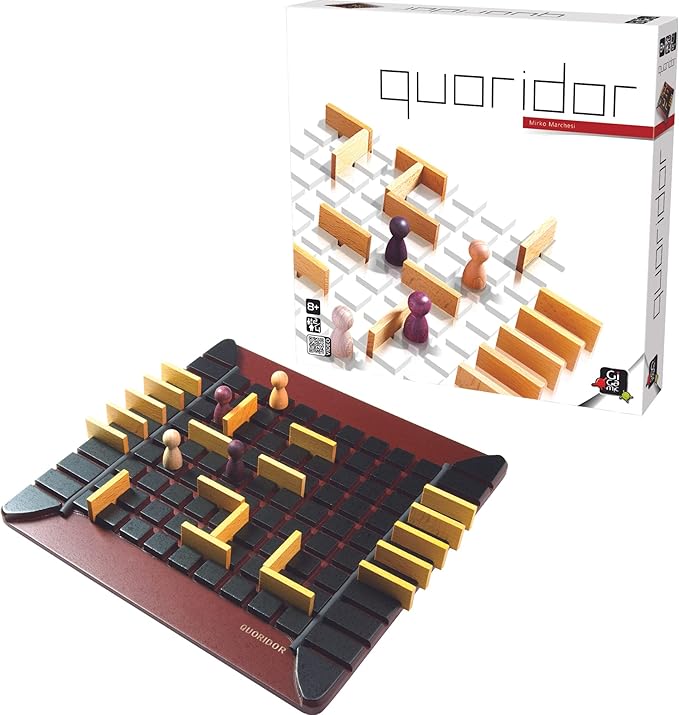 Quoridor - Over 1 Million Sold! Mensa Select Winner | Wooden Abstract Strategy Game for Adults and Families | Ages 8+ | 2 to 4 Players | 1 Minute to Learn 15 Minutes to Play