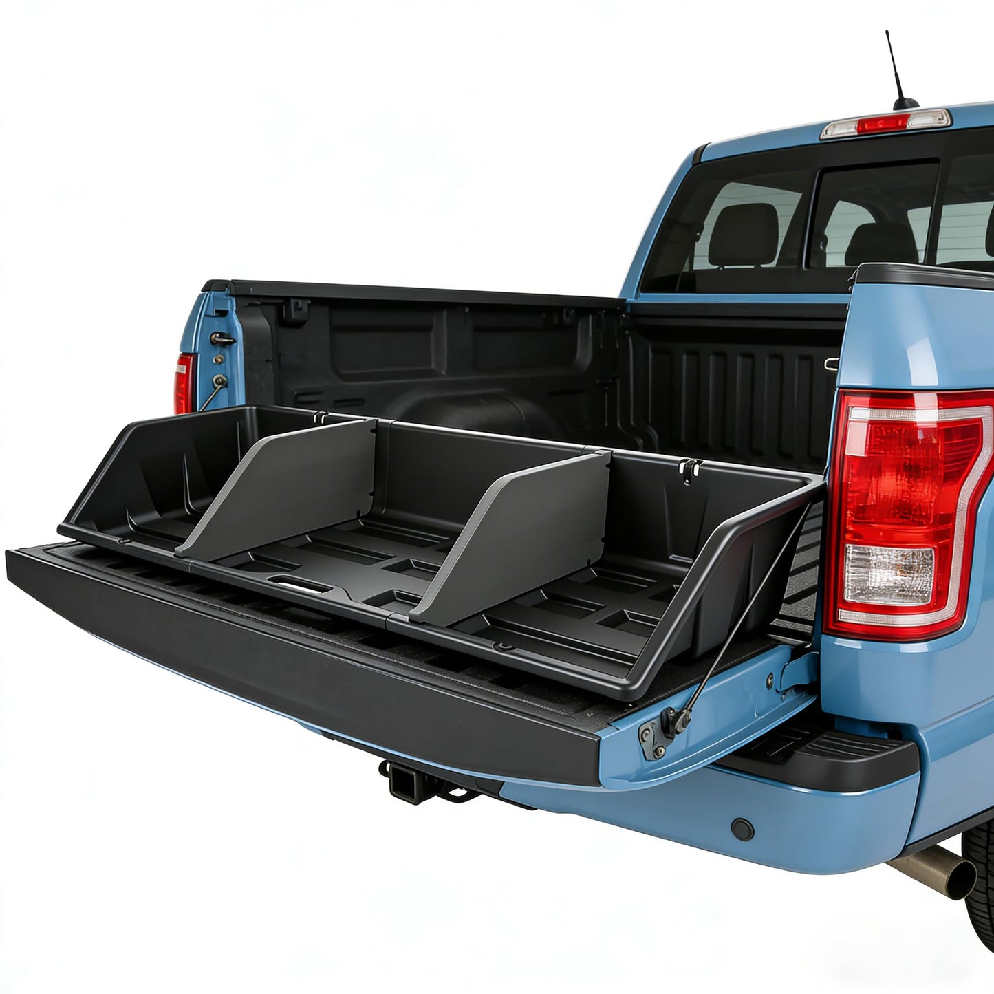 GEARLAST 48 inch Truck Bed Cargo Box, Truck Bed Organizers and Storage,Truck Bed Storage System with Isolation Netting and Tarpaulin, Tailgate-slide Design for Effortless Loading/Unloading