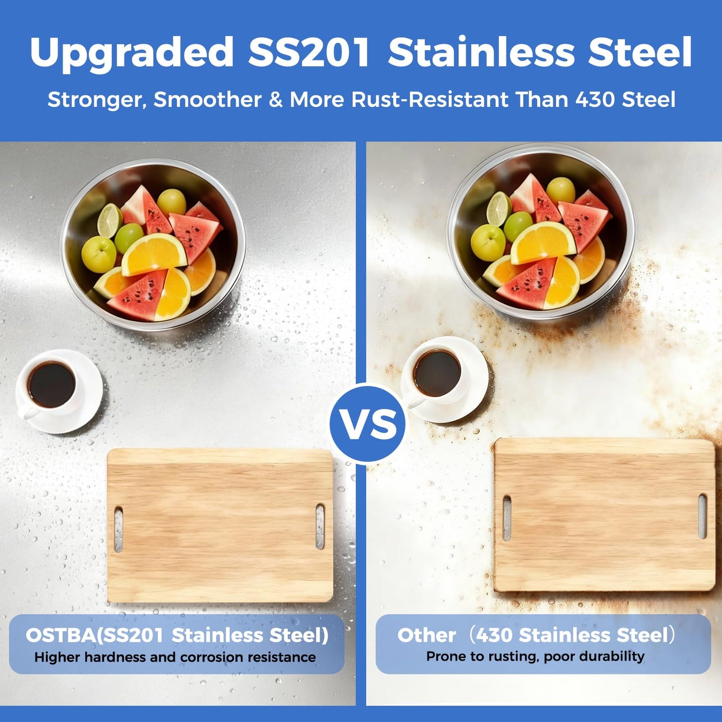 OSTBA Stainless Steel Table for Prep & Work 24x48 Inches with Backsplash, NSF Metal Commercial Heavy Duty Table with Adjustable Undershelf and Foot for Restaurant Kitchen Home and Hotel