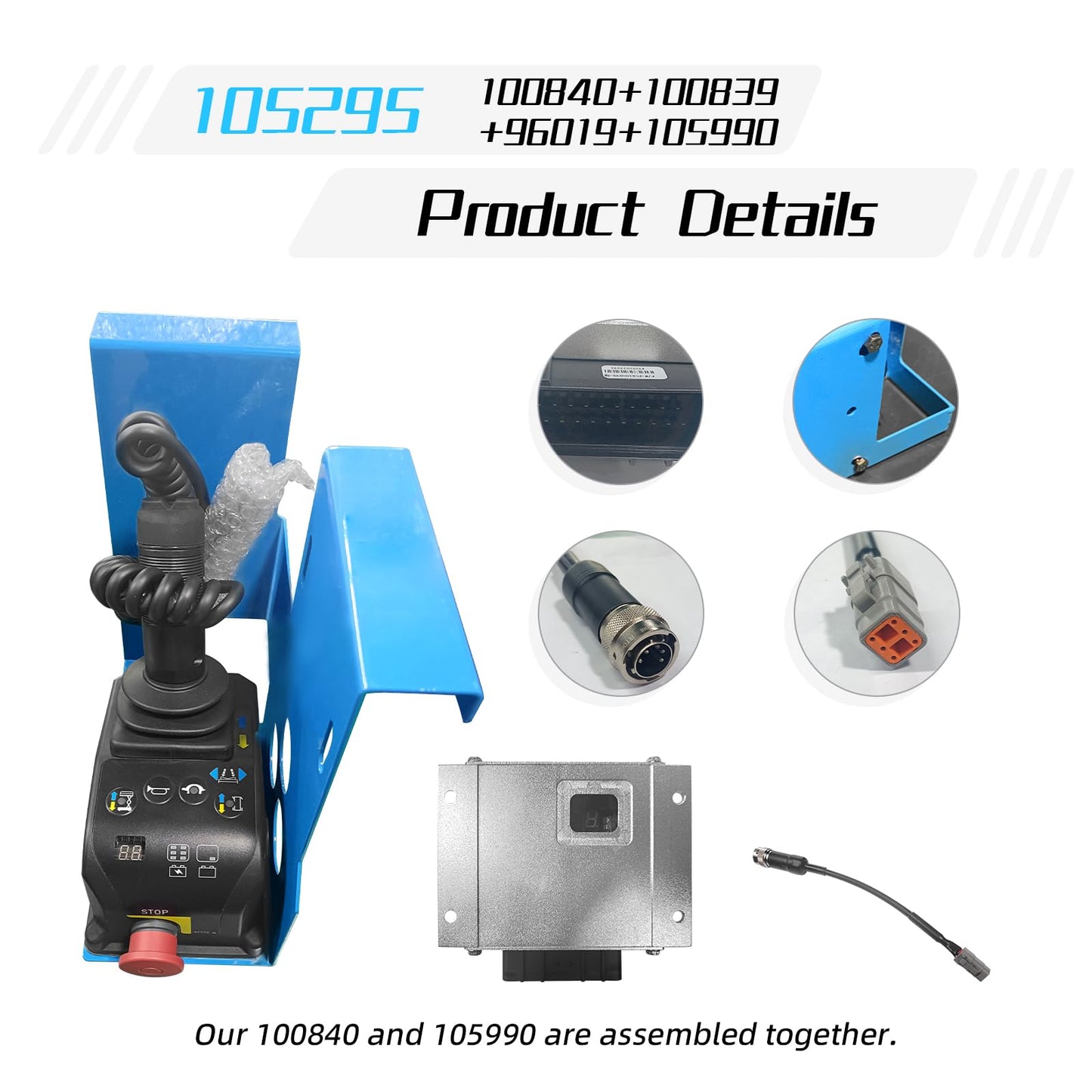 SAIYIS 105295 105295GT Control Box Assembly for Genie Scissor Lift,Includes ECU 100839, PCU 100840, Wire Harness 96019, Bracket 105990 Fits GS-1530 GS-1930 GS-2032 GS-2046 GS-2632 GS-2646 GS-3246
