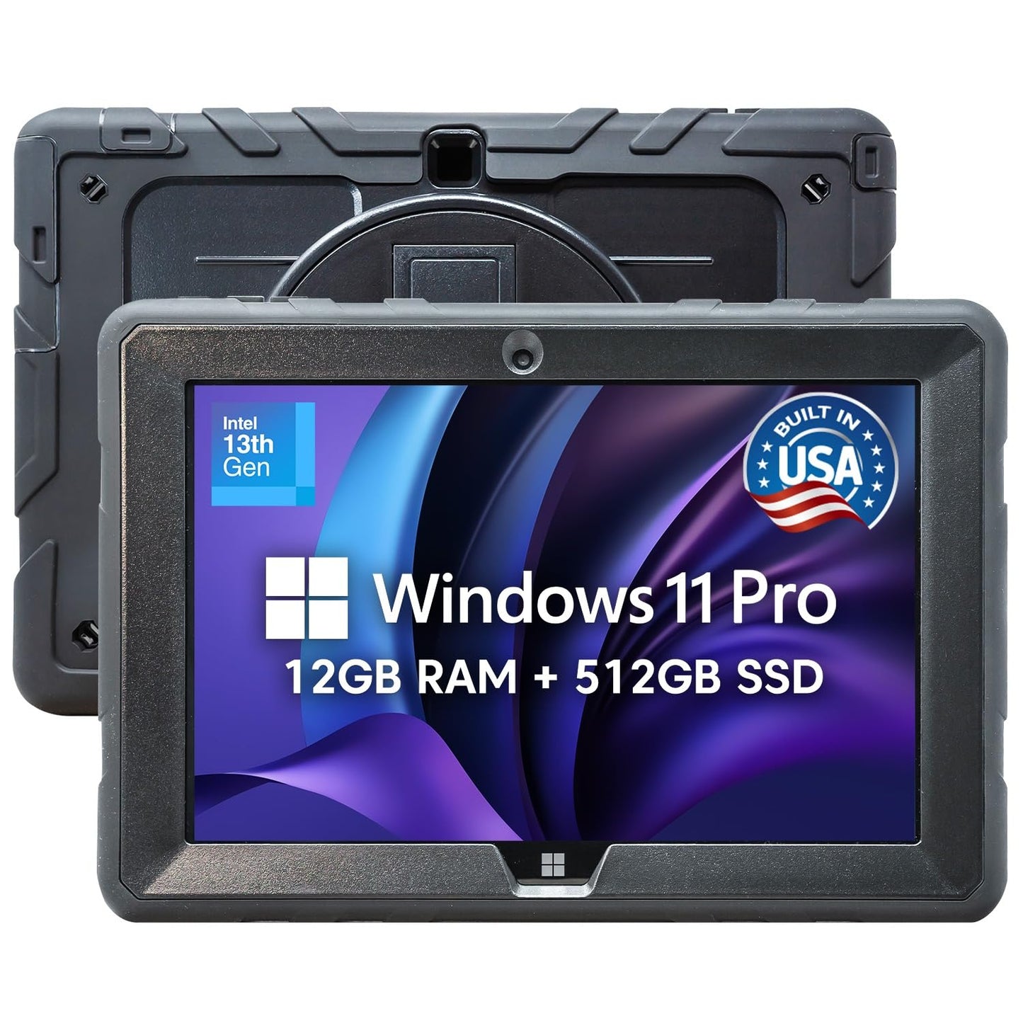 Fusion5 Built in USA 10.1” Windows 11 Professional Rugged Tablet PC - 12GB RAM 512GB SSD, Intel 13th Gen, Full HD Windows Tablet Computer, USB C, HDMI - 2 Year Full Warranty with Accidental Damage