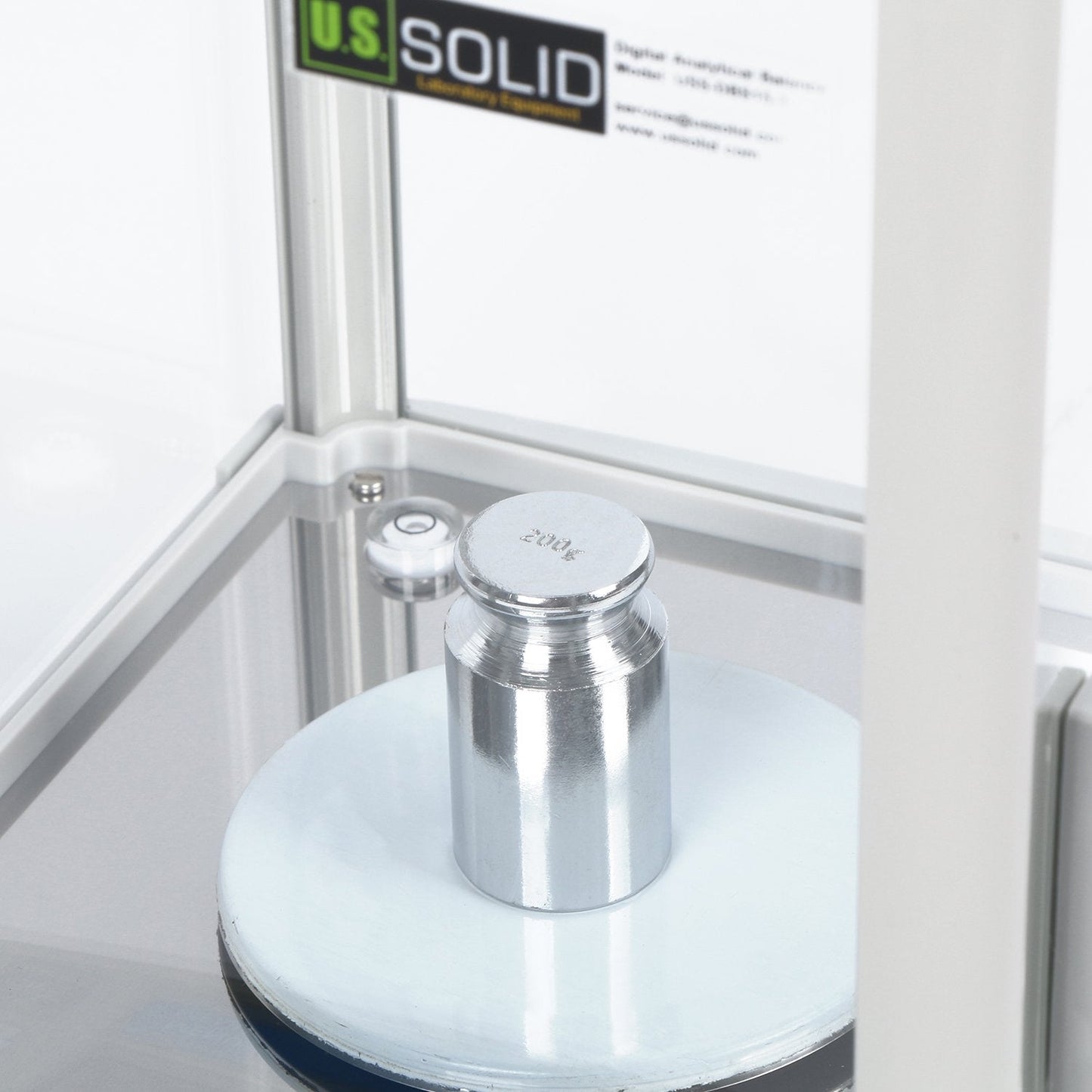 U.S. Solid Analytical Balance, 100g x 0.001g/1mg High Precision Lab Scale, Digital Balance - 5 Weighing Units, Glass Draftshield, RS232 Interface & Piece Counting, 200g Calibration Weight