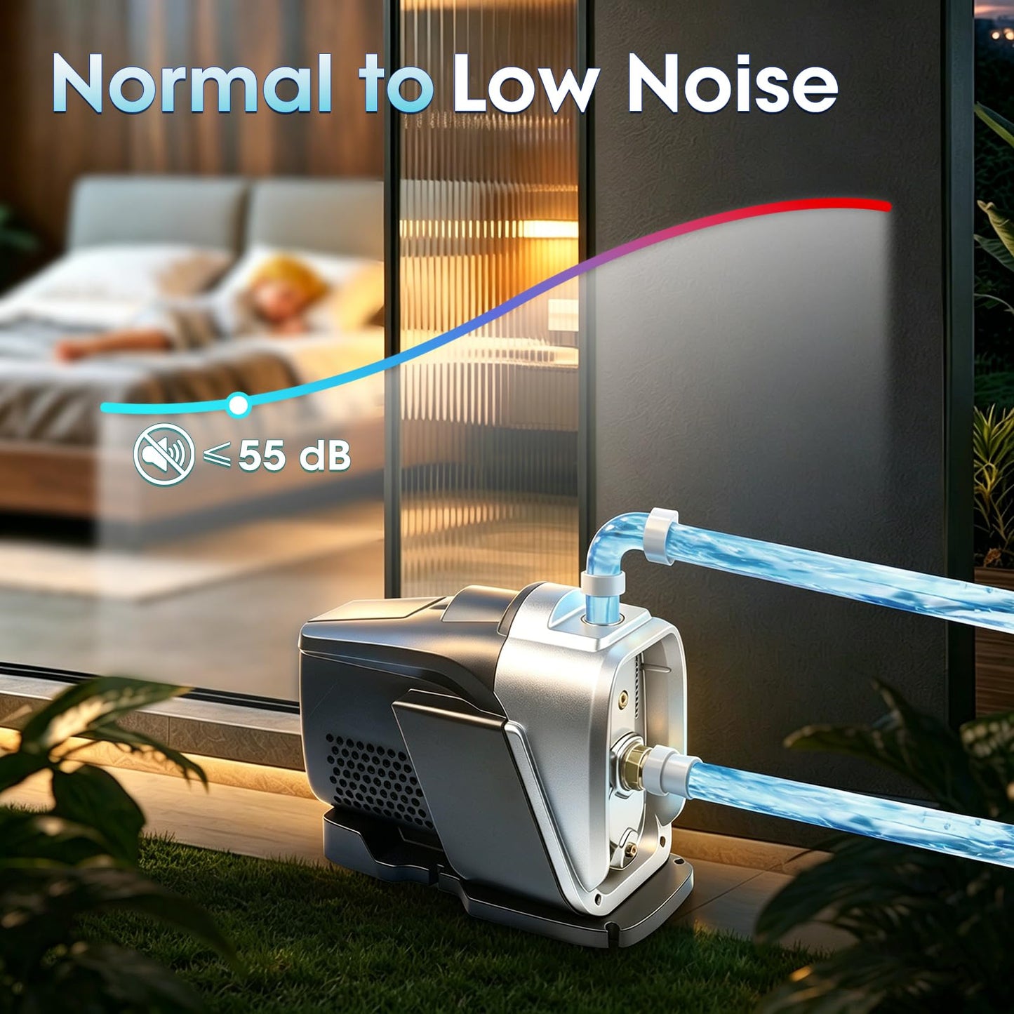 Water Pressure Booster Pump 900W 110V~115V 60Hz, 1 Inch Pipe Fitting, 1.5-6.0bar Adjustable Pressure, for Home/Garden/Business Water Transfer & Irrigation