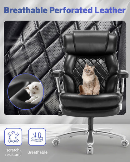 800LBS Big and Tall Office Chair for Heavy People, Heavy Duty Executive Chair with High Back, Extra Wide Seat and Adjustable Lumbar, Large Computer Desk Chair with 5D Flip Arms for Home Office