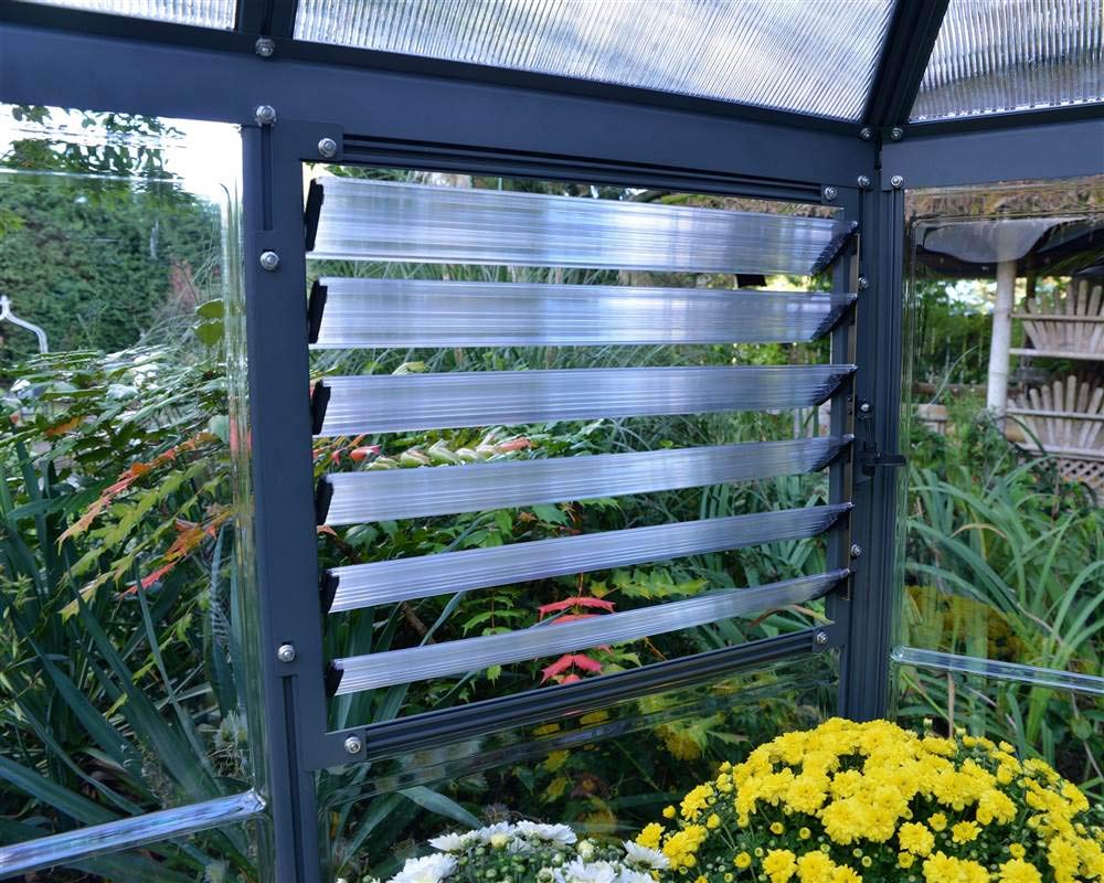 Palram - Canopia Oasis 7 Ft. x 8 Ft. Hexagon Greenhouse Kit Hobby DIY Walk In Green House Heavy Duty Polycarbonate with Aluminium Frame, with Lockable Door and Vent for Garden, Gutter, Backyard