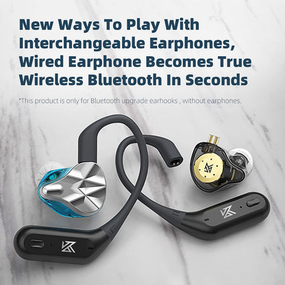 CCA KZ AZ09 PRO Bluetooth 5.2 Module IEM Bluetooth Adapter Waterproof Ear Hook Extra Long Battery Life Cable for KZ ZS10 PRO/ZSN Pro X/ZSN PRO/ZEX PRO/AS16 PRO/Zax/DQ6 Polaris/C12/CRA PRO(C pin)