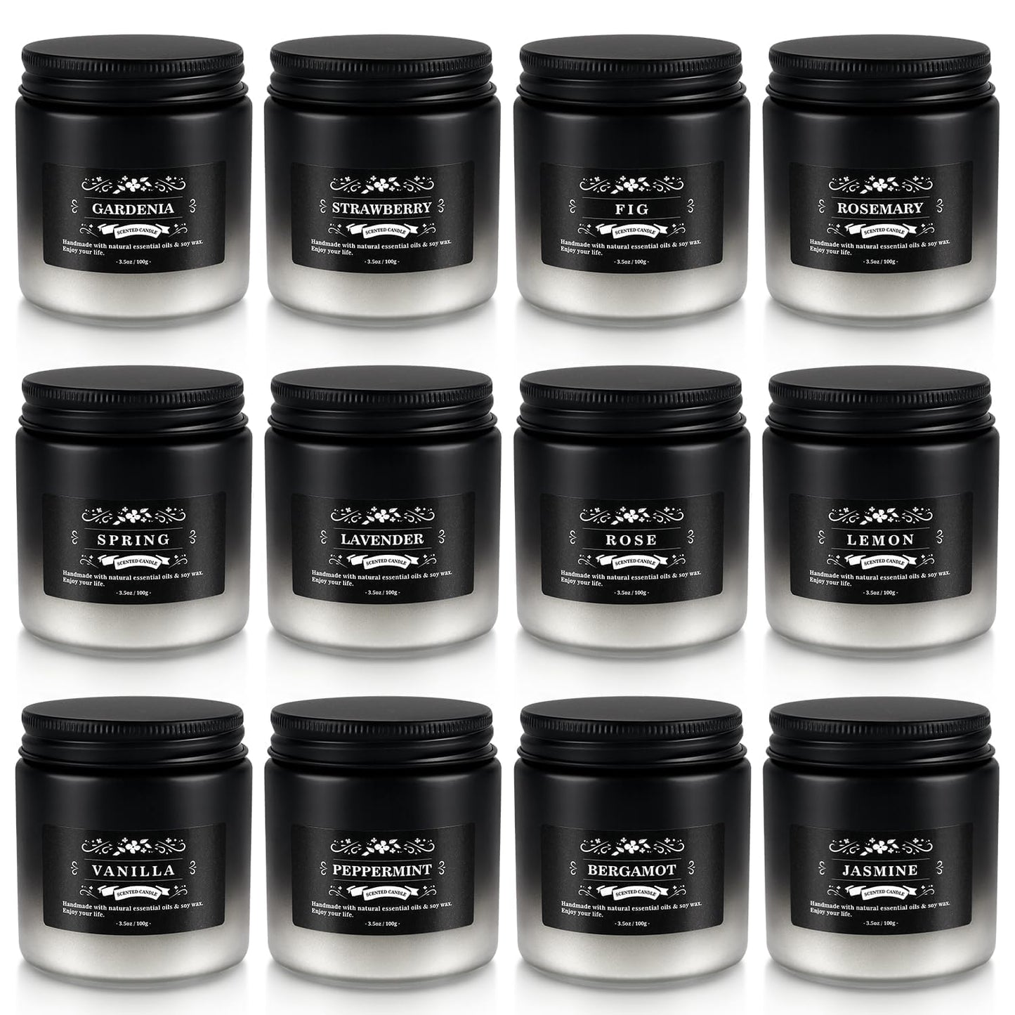 12 Pack Scented Candles Gift Set for Men Women - 3.5oz Soy Blend Jar Candles, 150+ Hours Long Lasting Aromatherapy Candle, Gifts for Mom Dad Husband Boyfriend, Mother's Day Birthday Valentine Christma