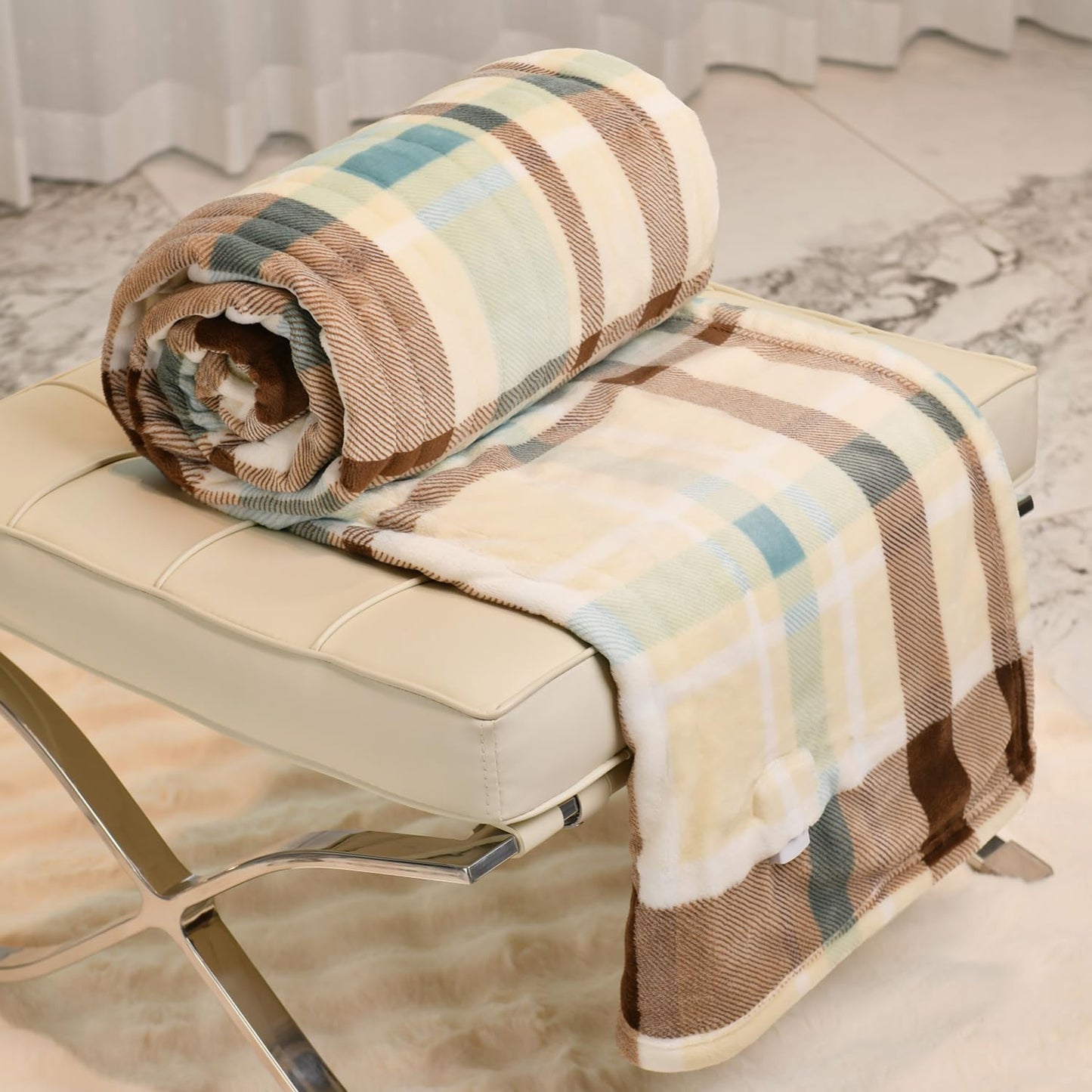 MERRYLIFE Heated Blanket Cozy Soft Electric Blanket with 4 Heating Levels&8 Hours Auto Off Overheat Protection Machine Washable UL&FCC Certification Use for Home Couch (Cheetah,50" 60")
