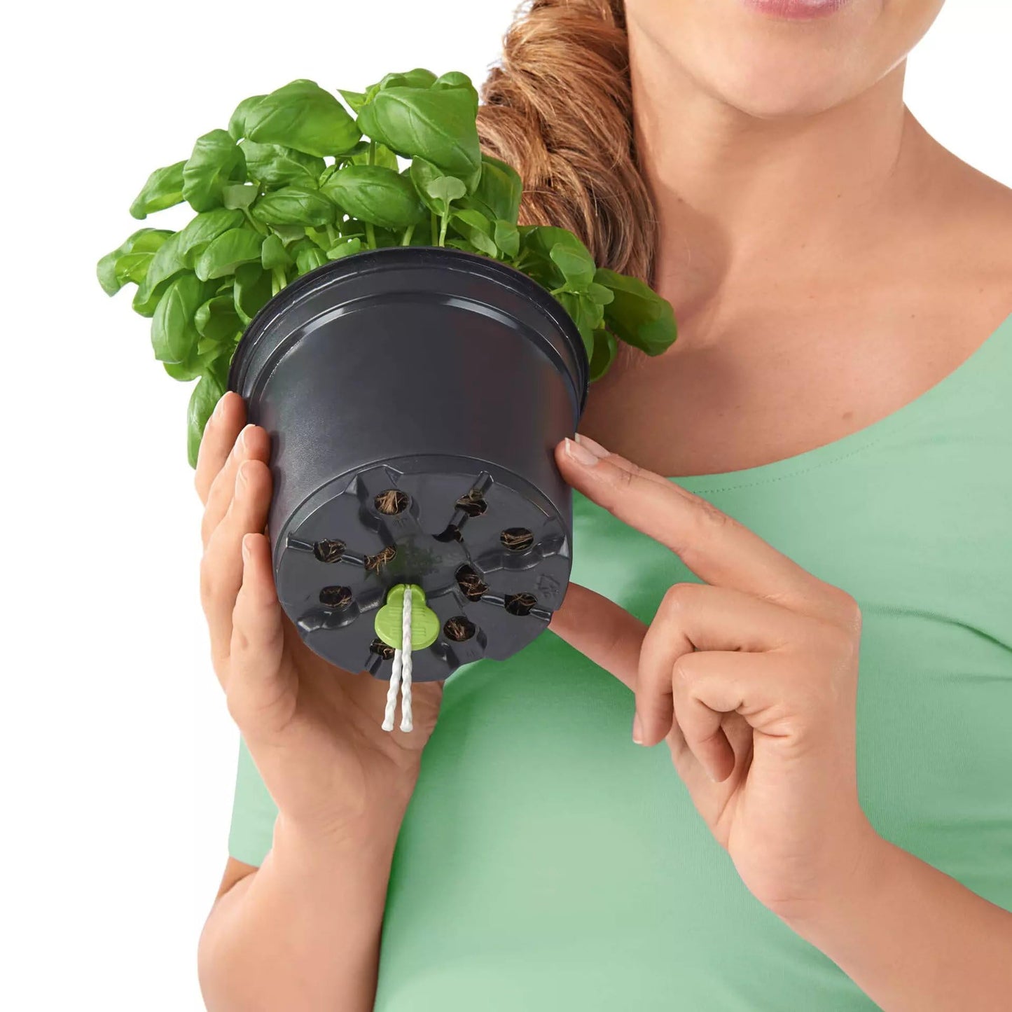 Lechuza Cube Color Triple Self Watering Plant Pot, Slate, 40 cm Diameterx 14 cm Width x 13.5 cm Height