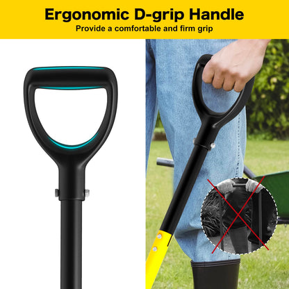 Pitch Fork, 4 Tine Heavy Duty Garden Fork with Ergonomic No-Slip D-Grip Handles, 45 Inches Long Handle Spading Fork, Perfect for Gardening Digging, Land Management, Yard work, Farming (Black)