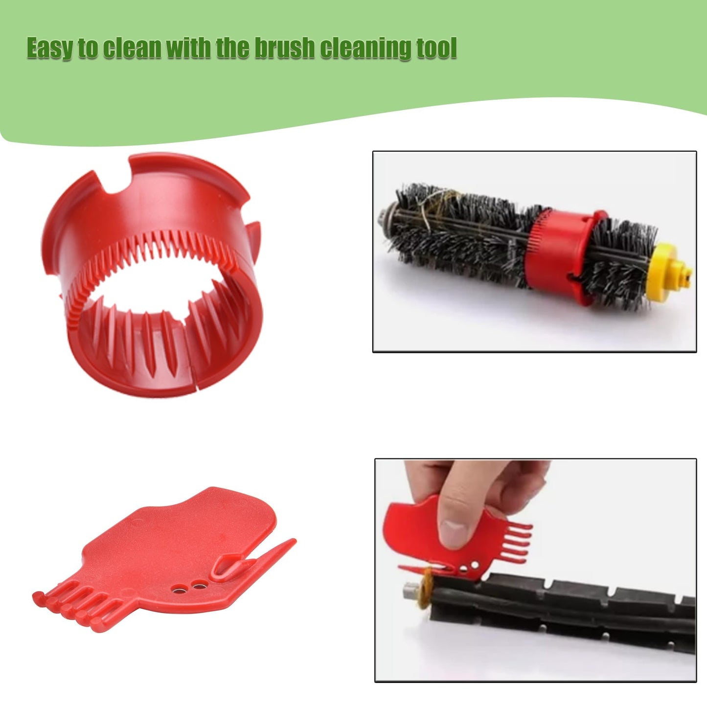 LOVECO Replacement Parts Kit for iRobot Roomba 600 Series 694 692 690 614 680 660 651 650 & 500 Series 595 585 564 552,3 Filter,3 Side Brush,1 Pairs Bristle and Flexible Beater Brush