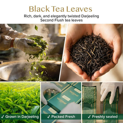 VAHDAM, Darjeeling Tea Leaves From Himalayas 340g (170+ Cups) Pure Unblended Darjeeling Black Loose Leaf Tea | Packed & Shipped Direct From Source In India