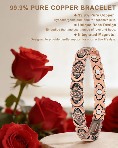 vapeples Copper Bracelets for Women, 99.99% Pure Copper Magnetic Bracelet, 3800 Gauss, Adjustable Sizing, Women's Bracelets With Built-in Magnets, Gift Packaging, Fashion Jewelry Gift.