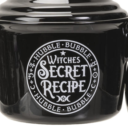 Pacific Giftware Witches Secret Recipe Serving Pot with Spoon, Ceramic Bowl for Soup Dishes, Approximately 4.72 Inches X 5.91Inches, 14 FL OZ