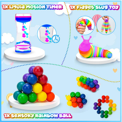 15 Pack Fidget Toys Bulk For Adults Kids Age 5-7, 8-12, Quiet Figette For Classroom ADHD Tools Calm Down Sensory Autism Stress Anxiety Item Autistic Fidgets Set School Party Favors Gifts Box For Teens