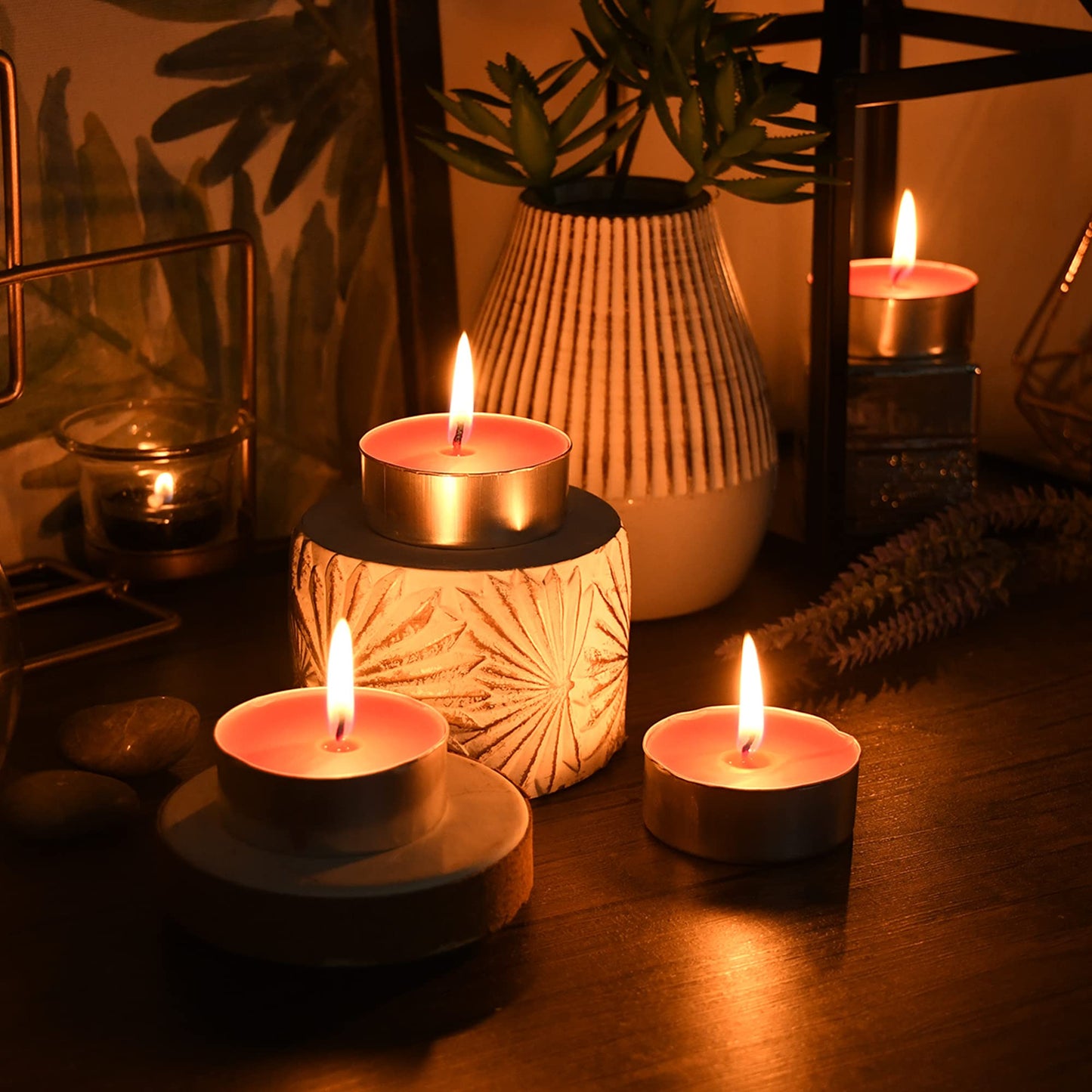 Zest Candle 12-Piece Tin Cups Tealight Candles, Mega Oversized Red s