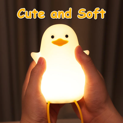 Hinittey Duck Night Light, Squishy Duck Lamp, Cute Bedside Ducks Funny Nightlight with Dimmer & Timer & Rechargeable for Room Decor, Duck Gifts for Girls, Boys, Women, Little Ones-Cowboy Duck
