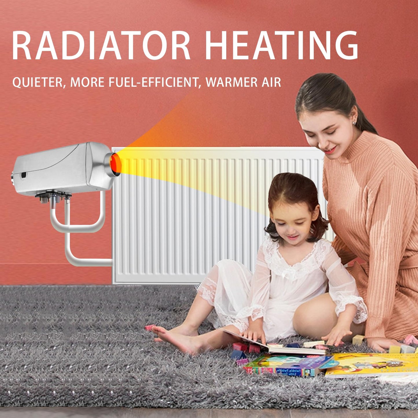 8kW Diesel Heater 12V，All-in-One Water - Air Heater with LCD Display,Automatic Water Temperature Control,for RV Water Tank Heating,Diesel Parking Heater for RVs, Trucks, Ships