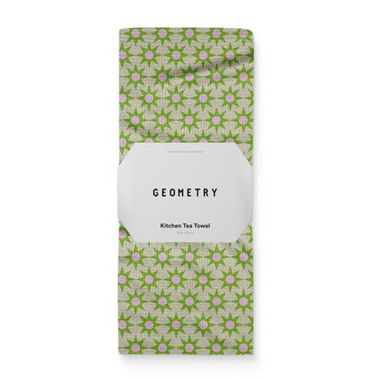 GEOMETRY Spring Kitchen Towels - Quick Dry Microfiber Cloth Spring & Summer Dish Towels for Kitchen Drying - Premium Quick Dry Towel - Sweet Green, 18" x 30" - 1-Pack