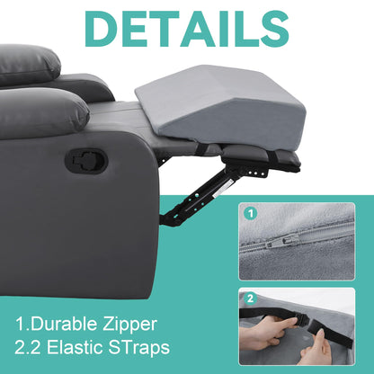 HOMBYS Extra Large Recliner Leg Pillow Support, 5 inch Thick Foam Foot Rest Cushion for Couch, Ergonomic and Multifunctional Leg Elevation Pad for Sofa, Chair, Bed(Grey)