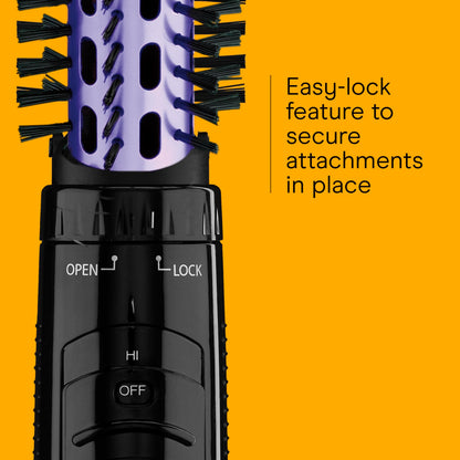 Conair 2-in-1 Hot Air Curling Combo, Includes 1.5-inch Curl Brush and 1-inch Aluminum Bristle Brush