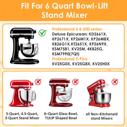 Apenkes 6QT Flex Edge Beater for Kitchenaid Mixer, Pastry Beater with Silicone Edges, Paddle Attachment with Scraper for KitchenAid Bowl-Lift Stand Mixers, Dishwasher Safe Mixer Accessory