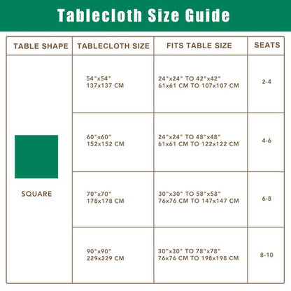 Biscaynebay Fabric Square Tablecloths 54x54 Inches, White Water Resistant Table Cloth Small Card Folding Table Covers Linen for Dining, Kitchen, Wedding and Parties etc. Machine Washable