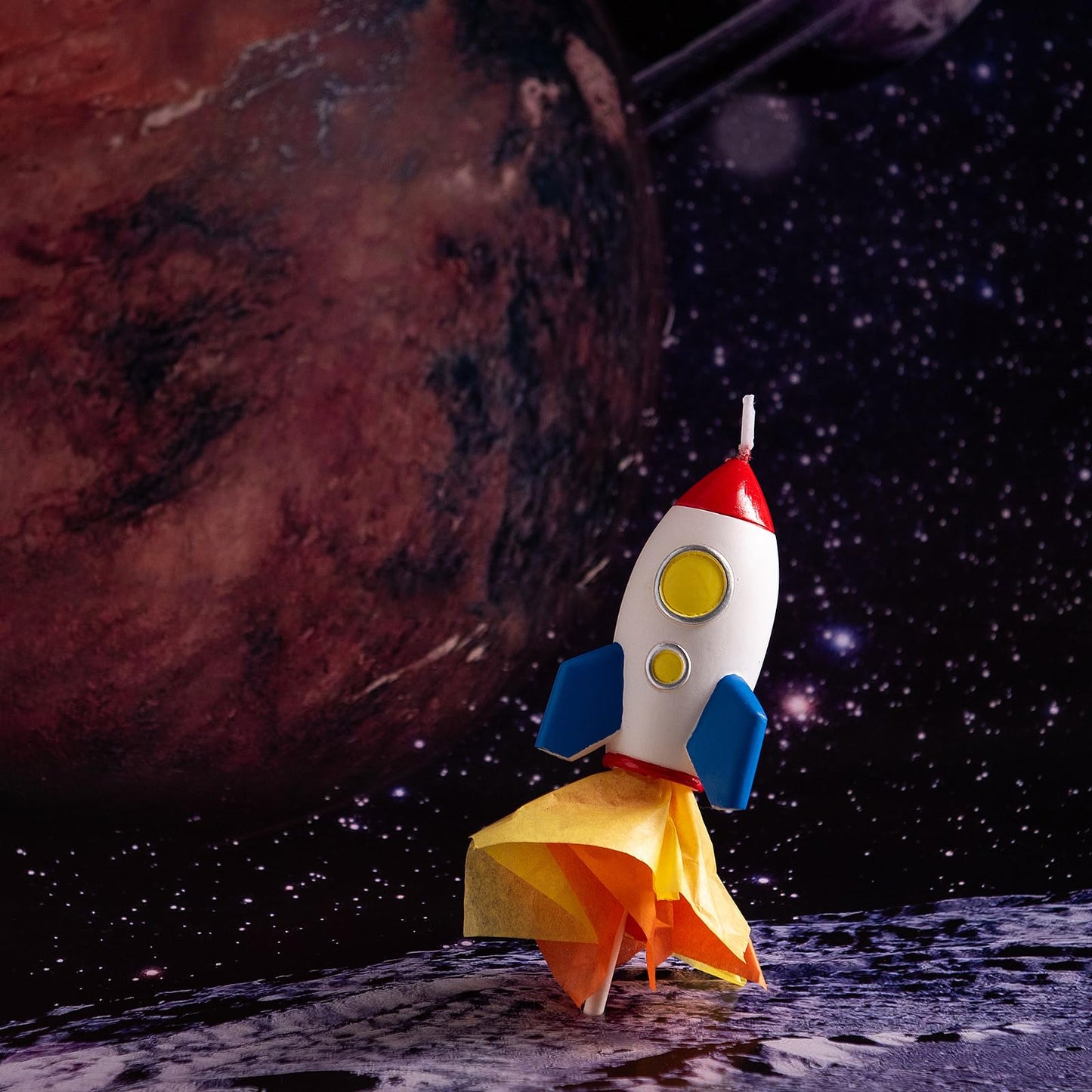 Rocket Birthday Candle Cake Topper