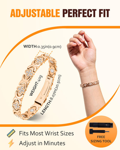 Jecanori Pure Copper Bracelets for Women Pain Relief, Healing Magnetic Bracelet with 3500 Gauss Effective Magnets