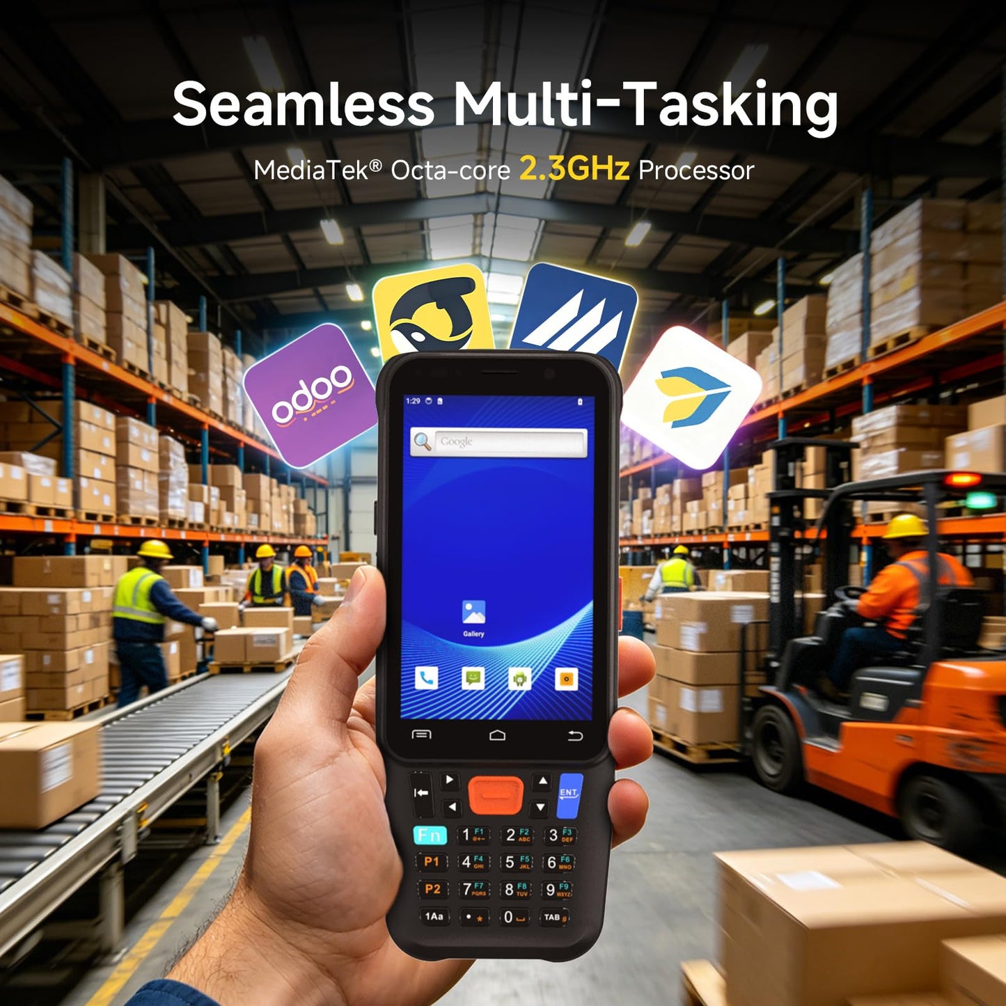 Arrvel Android Barcode Scanner F1, Android 15 Handheld PDA w/Zebra SE4710 Engine, 4 inch Touchscreen Industrial Mobile Computer, IP67 Data Terminal Inventory Scanner for Warehouse Retail Logistics