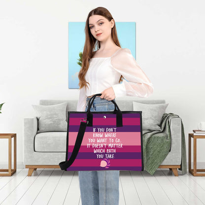BDPWSS Cheshire Tote Bag Fairy Tales Fan Gift Alice Lover Smiling Cat Gift Alice Wonderland Fan Travel Pouch (Path You Take TE)