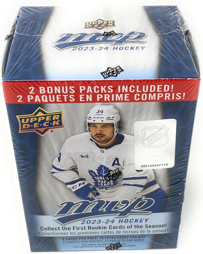 Upper Deck 2023-24 MVP Hockey Blaster Box (15 Packs of Hockey Cards)